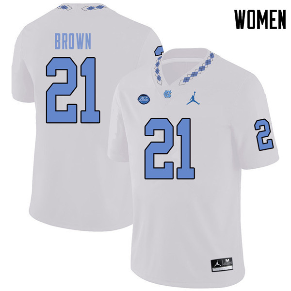 Jordan Brand Women #21 Dyami Brown North Carolina Tar Heels College Football Jerseys Sale-White